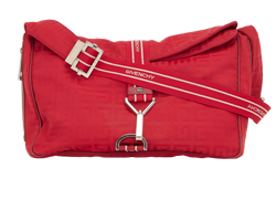 Logo Shoulder Bag, Nylon, Red, MII, 2*